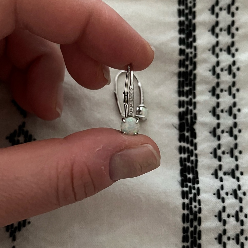 Opal dangle earrings